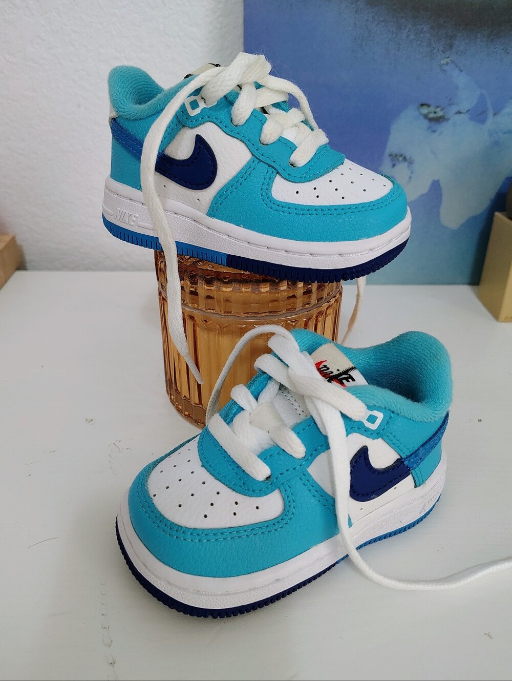 NIKE Air Force 1 LV8 2 TD 'Split - Light Photo Blue' Size 4c UNISEX
